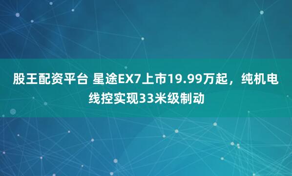 股王配资平台 星途EX7上市19.99万起，纯机电线控实现33米级制动