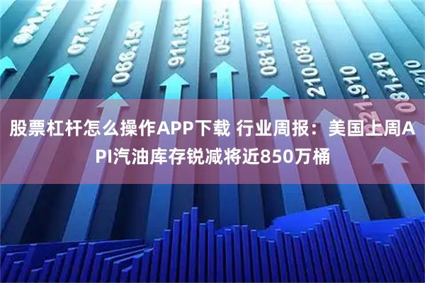 股票杠杆怎么操作APP下载 行业周报：美国上周API汽油库存锐减将近850万桶